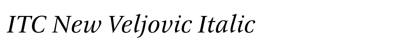 ITC New Veljovic Italic